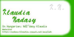 klaudia nadasy business card